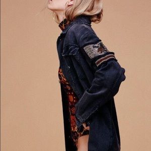 Free people embellished sleeve cargo jacket